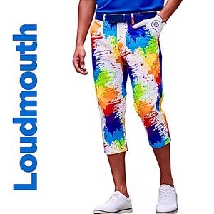 Loudmouth Pants Ankle Men’s Golf Multicolor Drop/ Cloth/Paint/Splatter Sz 41x26